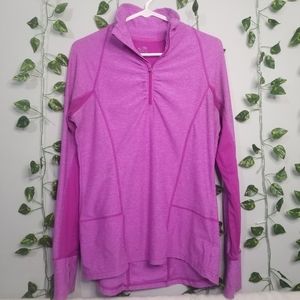 Champion Semi Fitted Womens Purple Pink 1/4 Zip Up Stretch Pullover Swea…